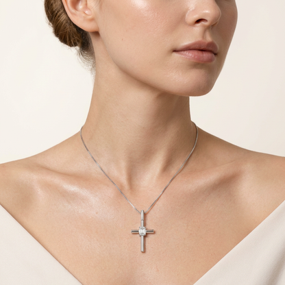 0.5CT Emerald Cut Lab Grown Diamond Pendant Necklace