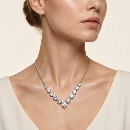 5CT Round Cut Lab Grown Diamond Necklace
