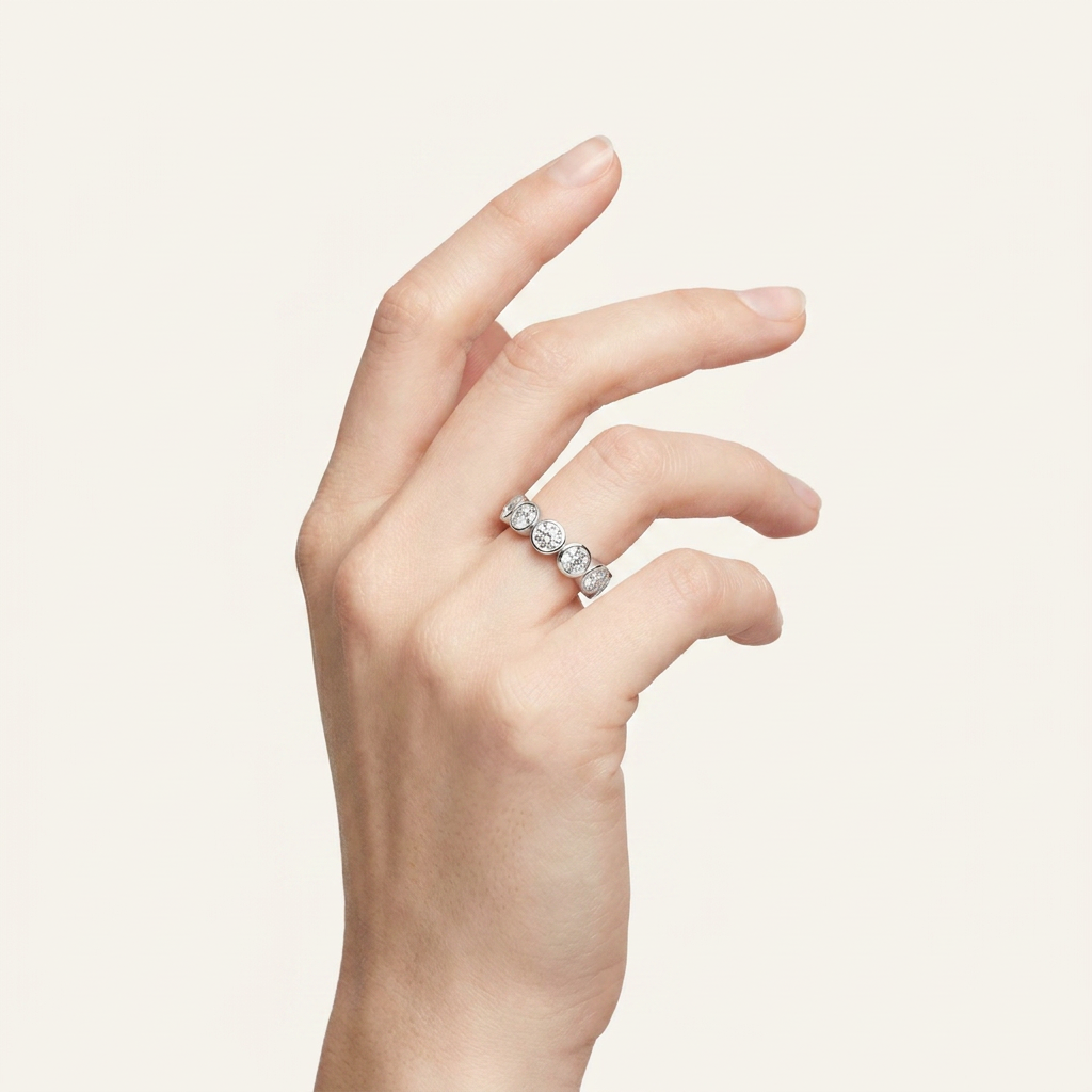 3.2CT Round Cut Lab Grown Diamond Eternity Ring