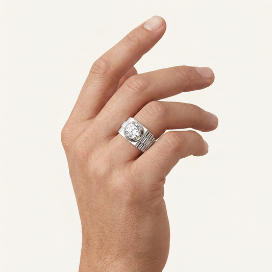 2.00CT Round Cut Certified Lab Grown Diamond Solitaire Men's Ring