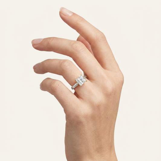 3CT Princess Cut Lab Grown Diamond Solitaire Ring