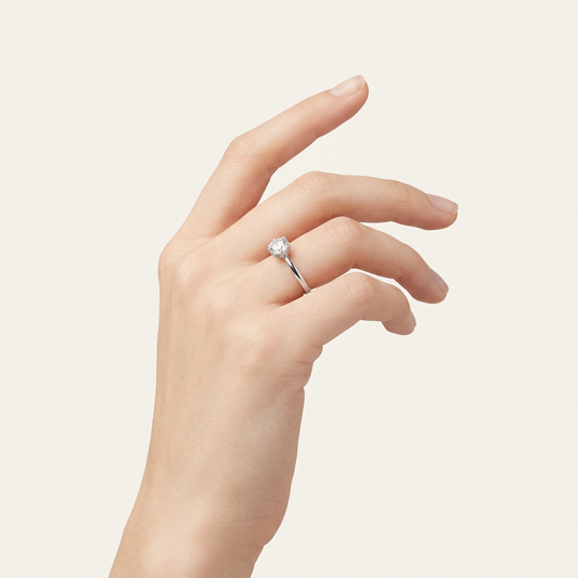 1CT Round Cut Lab Grown Diamond Solitaire Ring