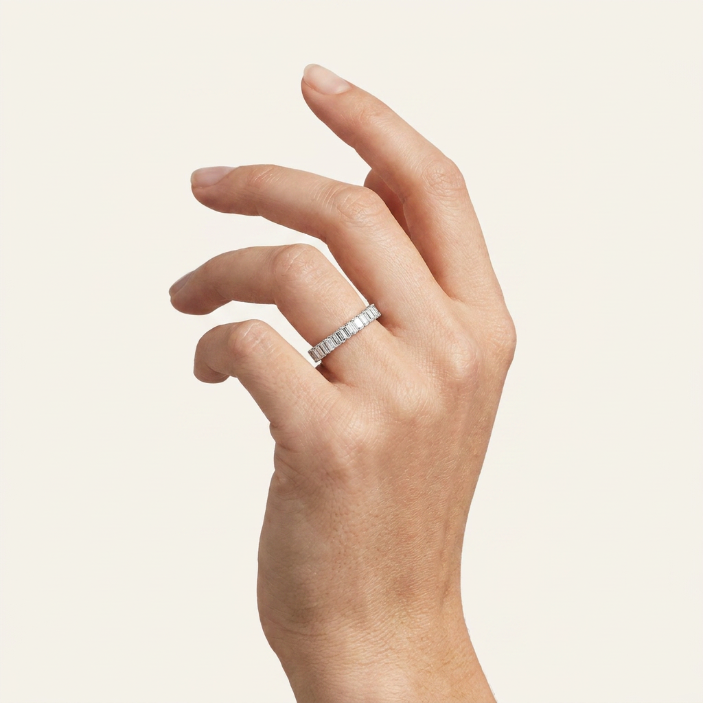 0.33CT Emerald Certified Lab Grown Diamond Band