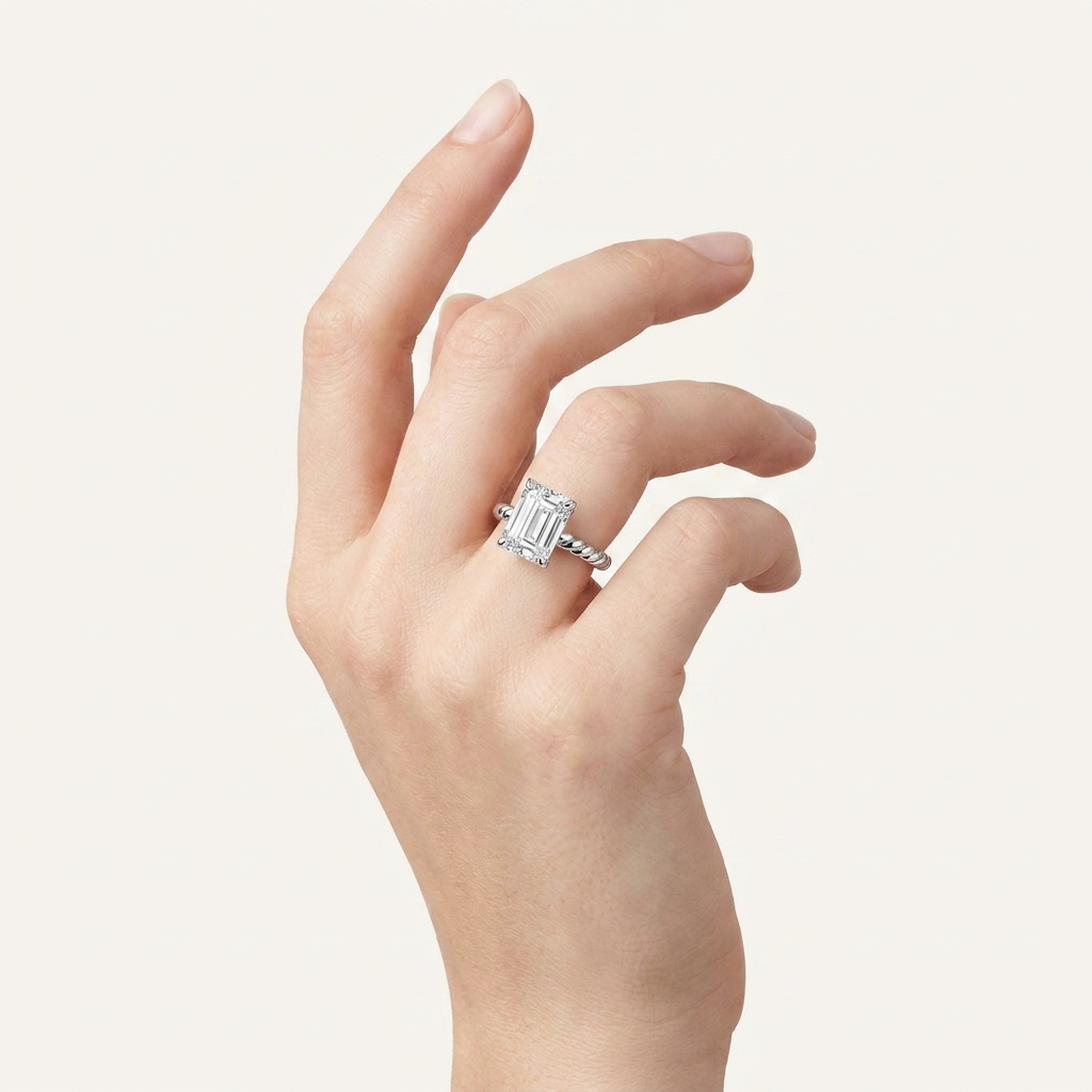 Emerald Cut Lab Grown Diamond Ring