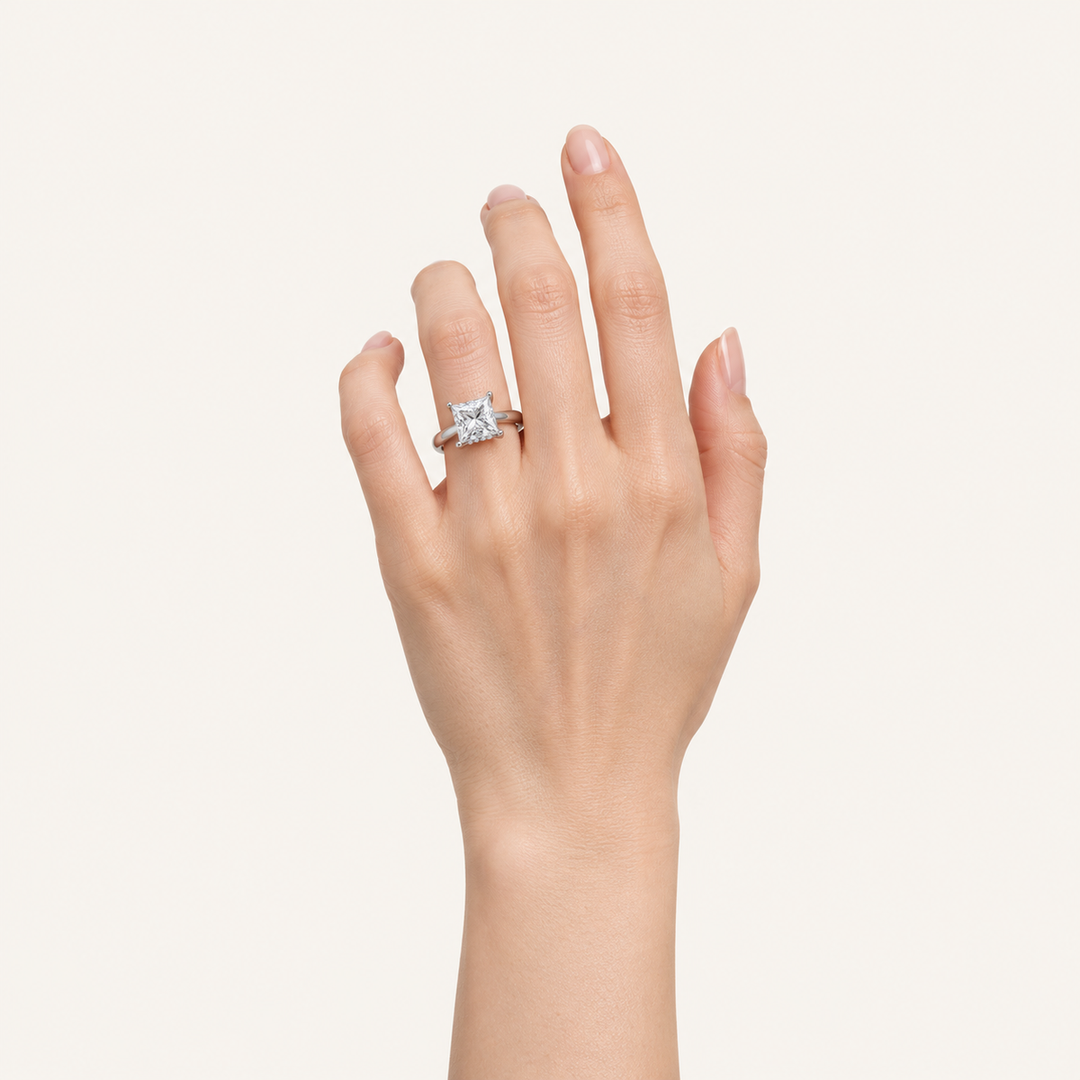 2CT Princess Cut Lab Grown Diamond Solitaire Ring