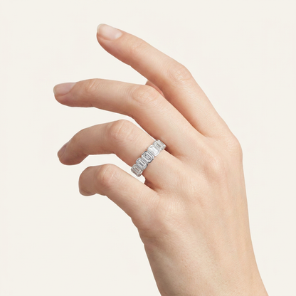4.25CT Emerald Cut Lab Grown Diamond Eternity Ring