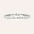 10CT Emerald Cut Lab Grown Diamond East West Station Tennis Bracelet