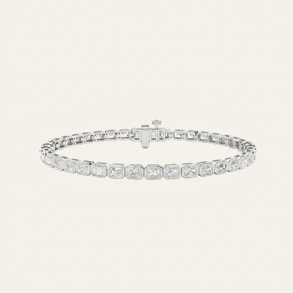 8CT Radiant Cut Lab Grown Diamond East West Bezel Set Tennis Bracelet