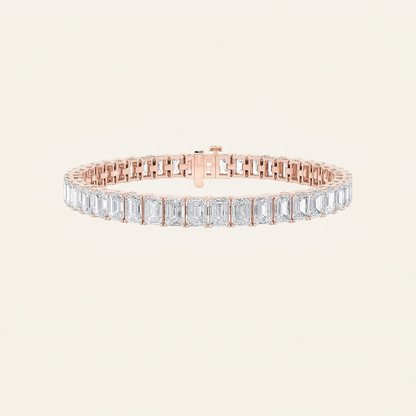 21.5CT Emerald Cut Lab Grown Diamond Tennis Bracelet