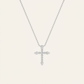 1.50 Ct Pear And Round Cut Lab Grown Diamond Cross Pendant
