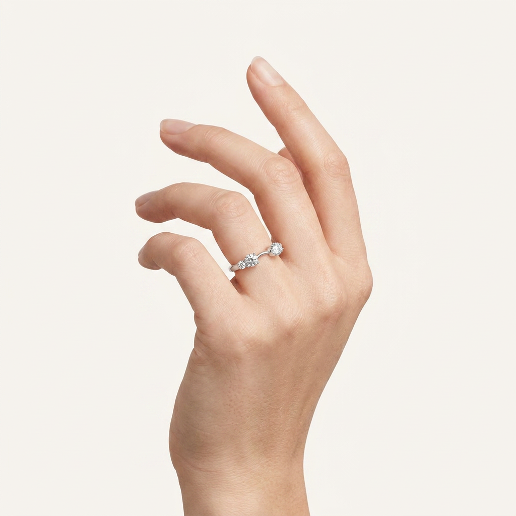0.75CT Round Cut Lab Grown Diamond Band