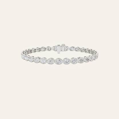 15CT Oval Cut Lab Grown Diamond East West Bezel Set Tennis Bracelet