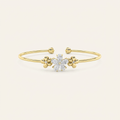 1.50CT Pear Cut Lab Grown Diamond Flower Bangle Bracelet
