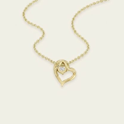 0.50 Ct Round Cut Lab Grown Diamond Heart Shaped Pendant