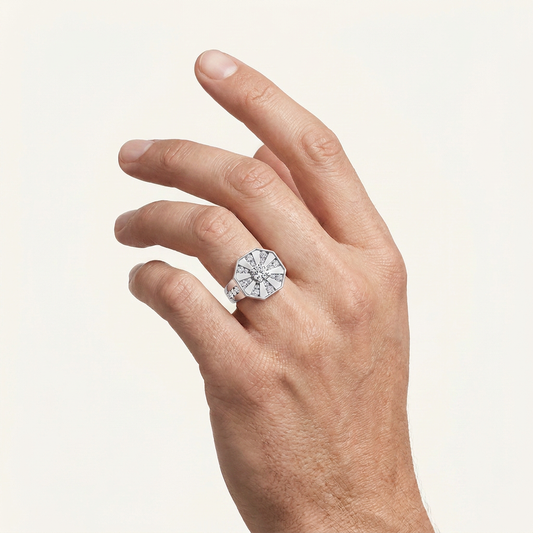 3CT Round Certified Lab Grown Diamond Men's Ring