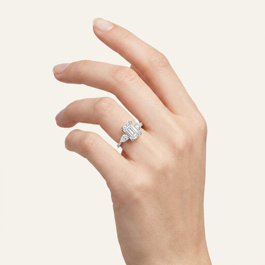 3CT Emerald Cut Diamond Ring