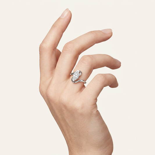 2CT Marquise Cut Lab Grown Diamond Solitaire Ring