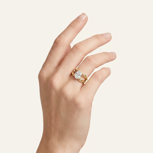 2CT Oval Cut Lab Grown Diamond Solitaire Ring