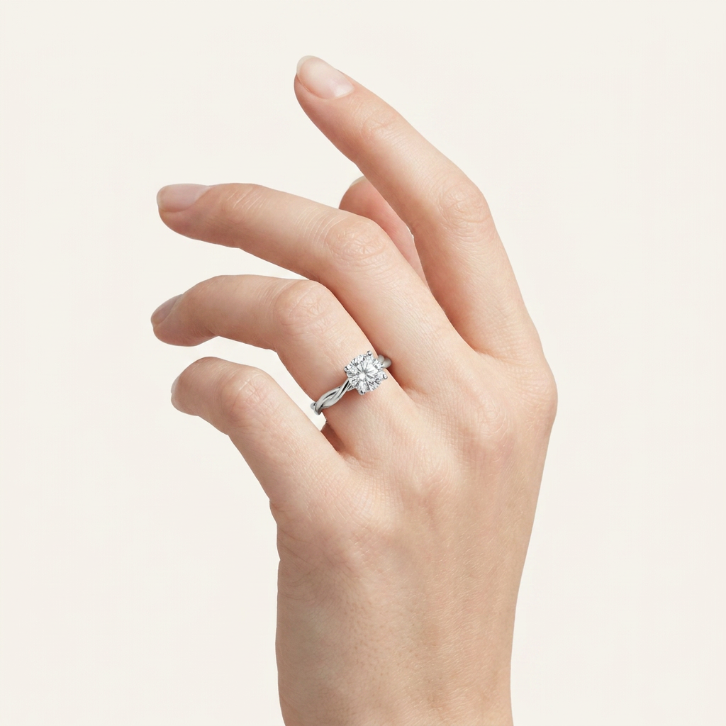 2CT Round Cut Lab Grown Diamond Solitaire Ring