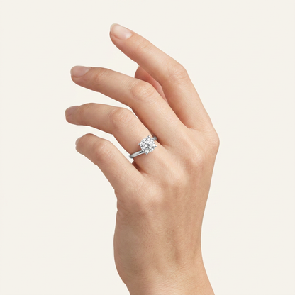 3CT Round Cut Lab Grown Diamond Solitaire Ring