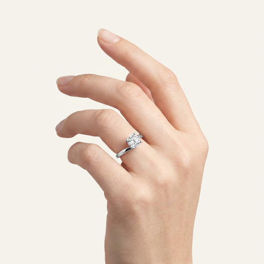 2CT Round Cut Lab Grown Diamond Solitaire Ring