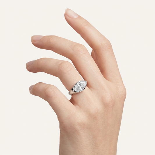 2CT Marquise Cut Lab Grown Diamond East West Solitaire Ring
