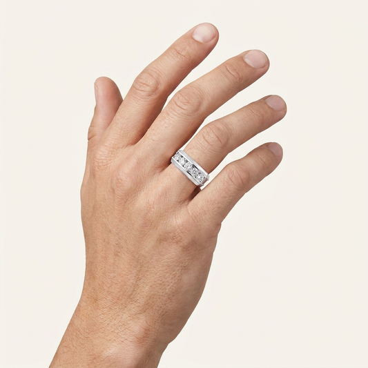 2.00CT Round Cut Lab Grown Diamond Men's Band