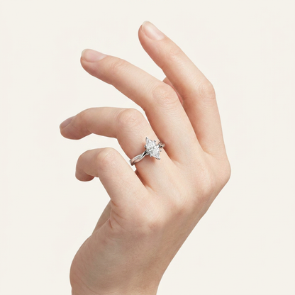 1CT Marquise Cut Lab Grown Diamond Solitaire Engagement Ring