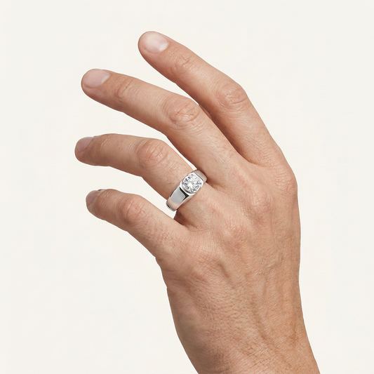 1.00CT Round Cut Lab Grown Diamond Solitaire Men's Ring