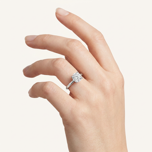 1.5CT Round Cut Lab Grown Diamond Solitaire Ring