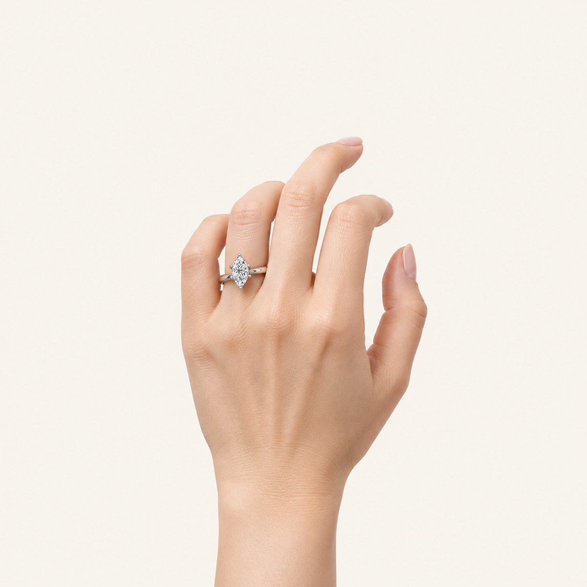 3CT Marquise Cut Lab Grown Diamond Solitaire Ring