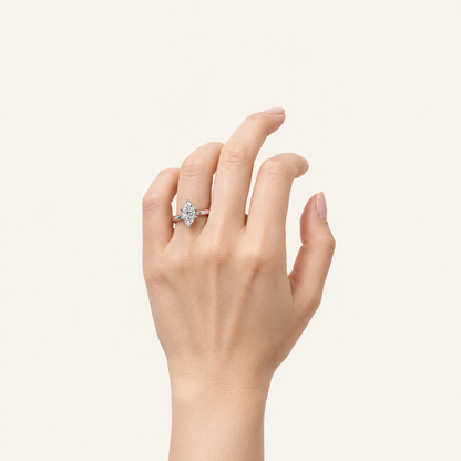 3CT Marquise Cut Lab Grown Diamond Solitaire Ring