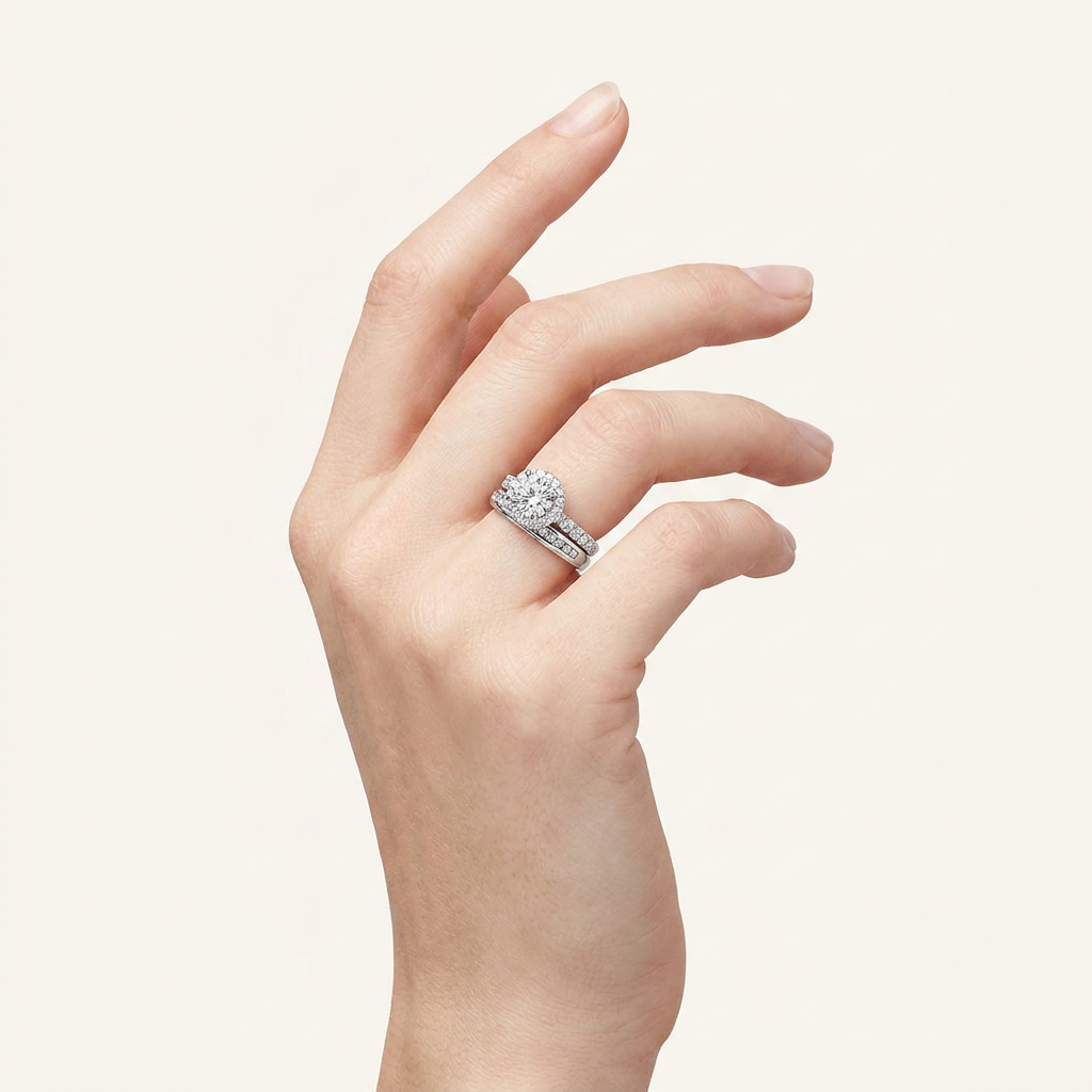 2.94CT Round Certified Lab Grown Diamond Trio Halo Set