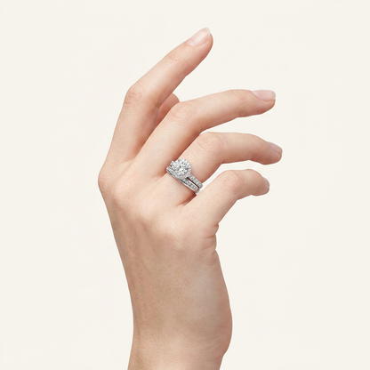 2.94CT Round Certified Lab Grown Diamond Trio Halo Set