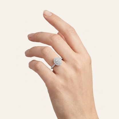 0.5CT Oval Cut Certified Lab Grown Diamond Halo Ring
