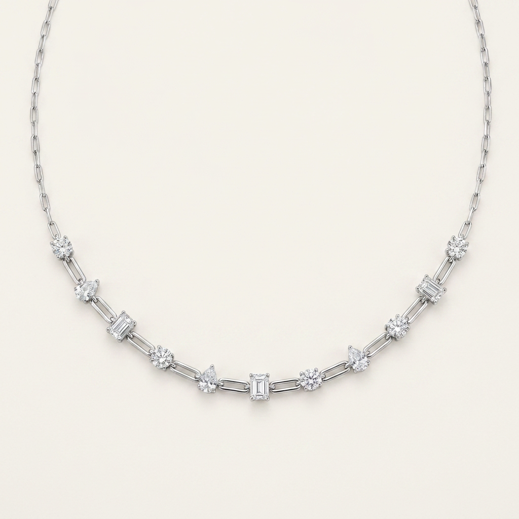 4CT Multi Stone Lab Grown Diamond Necklace