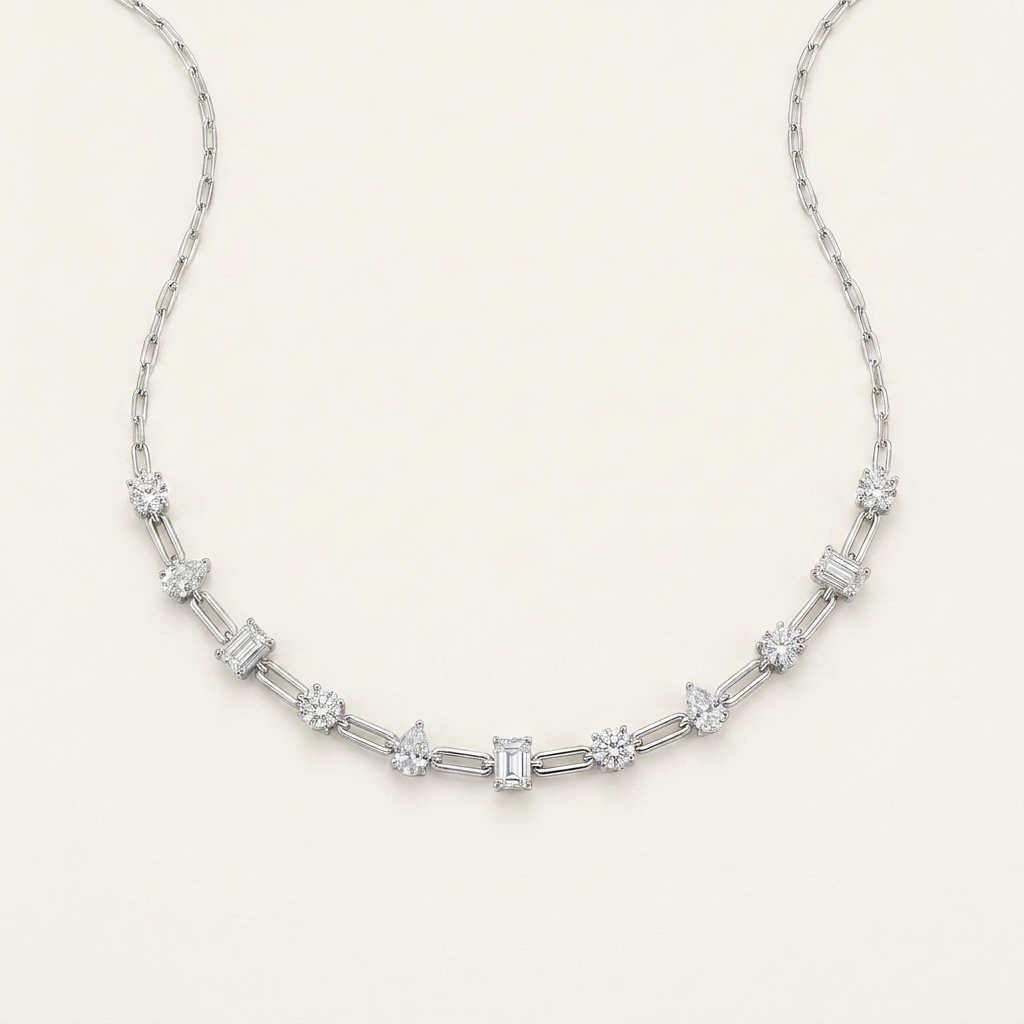 4CT Multi Stone Lab Grown Diamond Necklace
