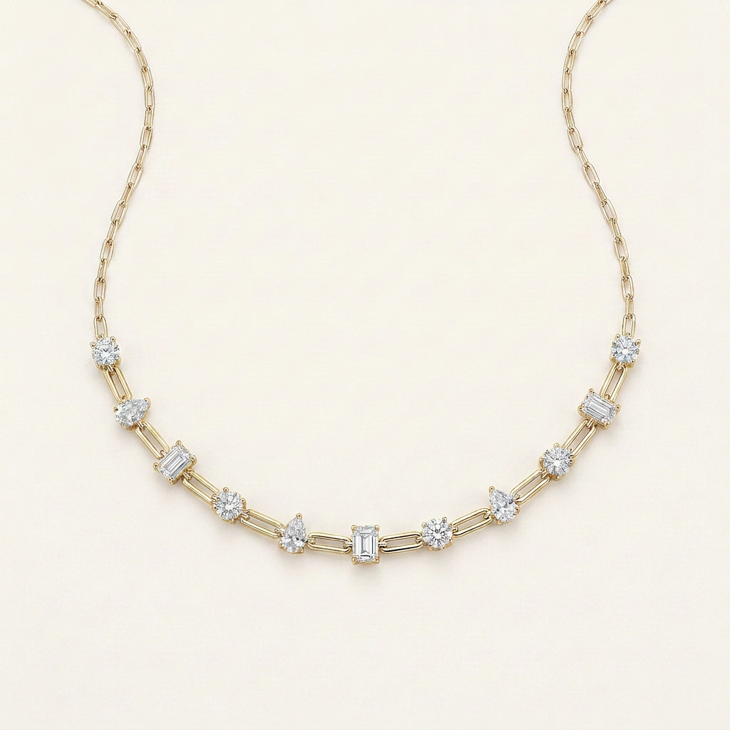 4CT Multi Stone Lab Grown Diamond Necklace