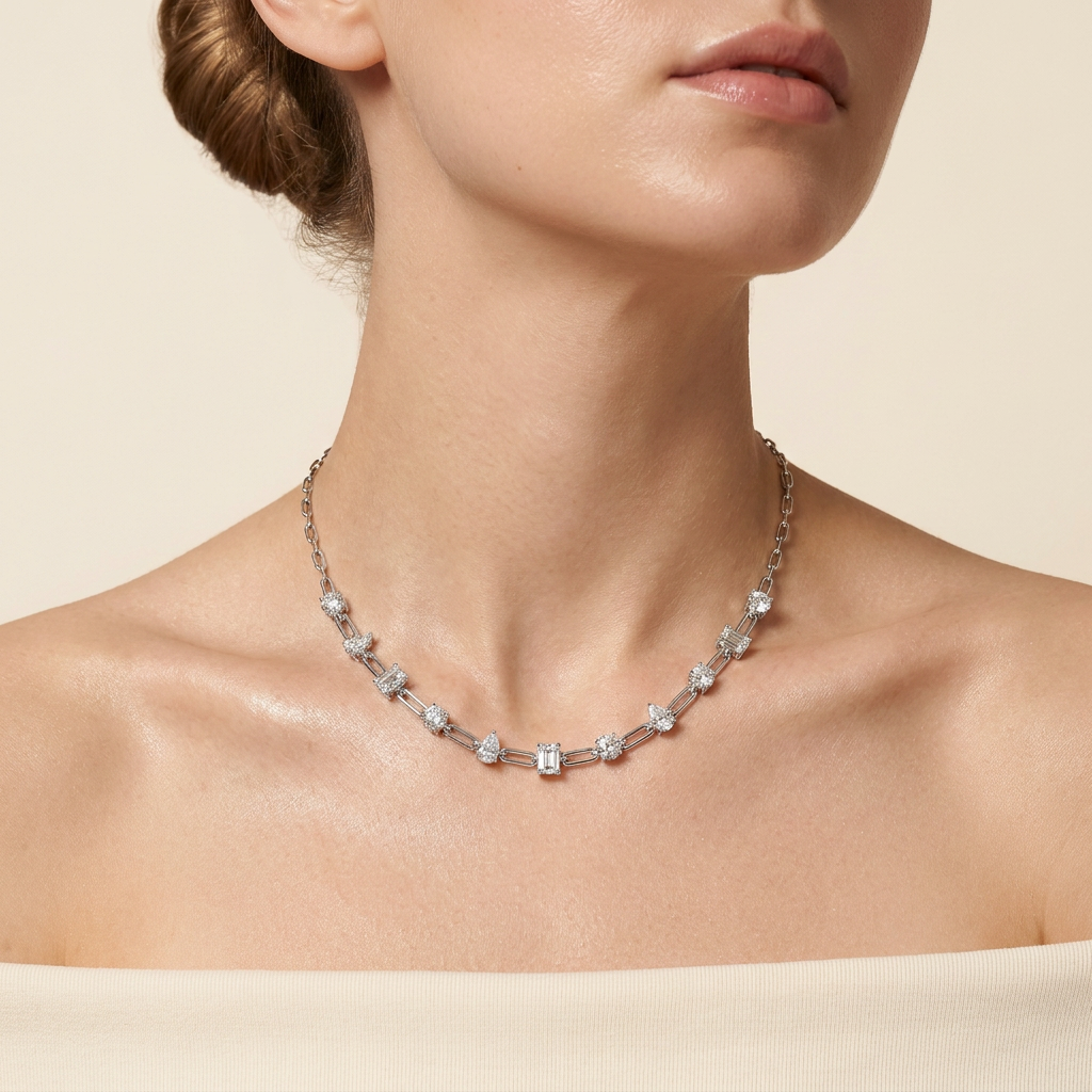 4CT Multi Stone Lab Grown Diamond Necklace