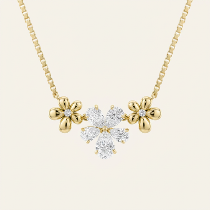2CT Pear Cut Lab Grown Diamond Pendant Necklace