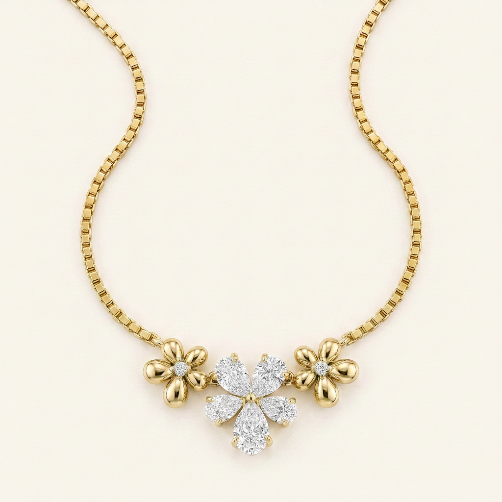 2CT Pear Cut Lab Grown Diamond Pendant Necklace