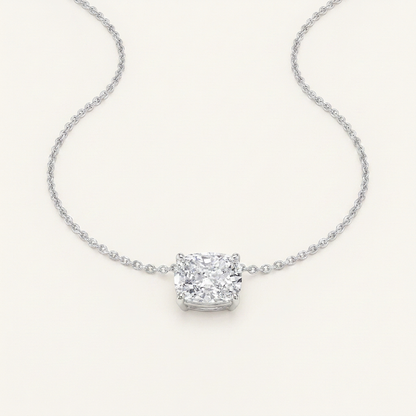 1CT Elongated Cushion Lab Grown Diamond Pendant Necklace
