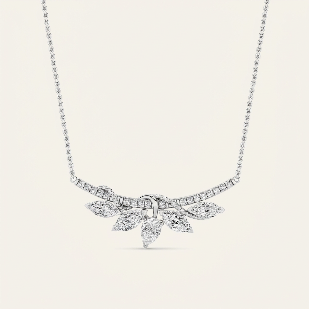 1.5CT Pear Cut Lab Grown Diamond Pendant Necklace