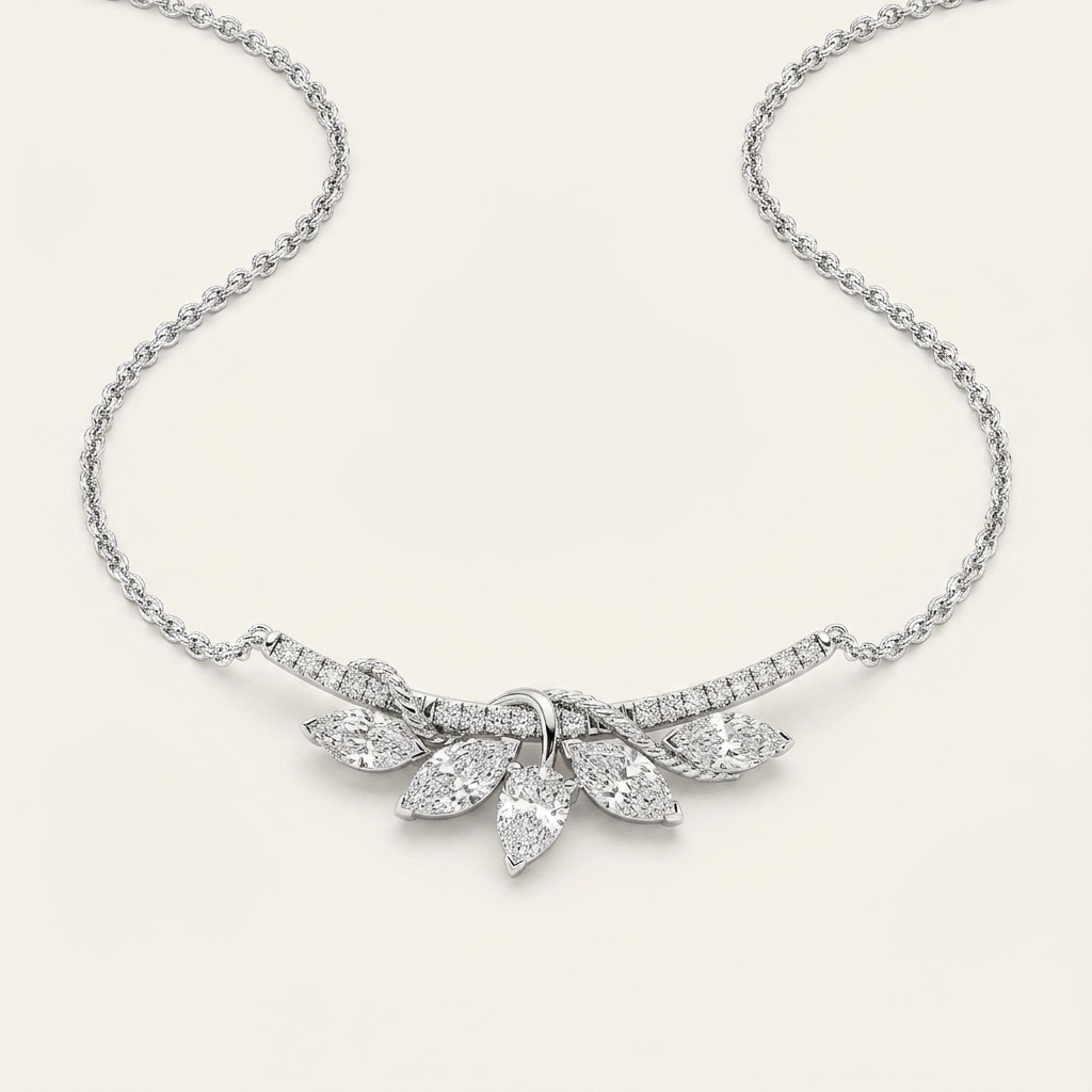 1.5CT Pear Cut Lab Grown Diamond Pendant Necklace