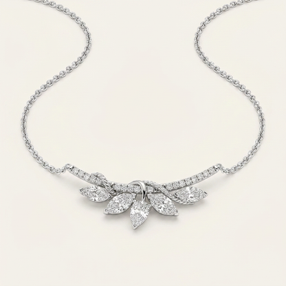 1.5CT Pear Cut Lab Grown Diamond Pendant Necklace