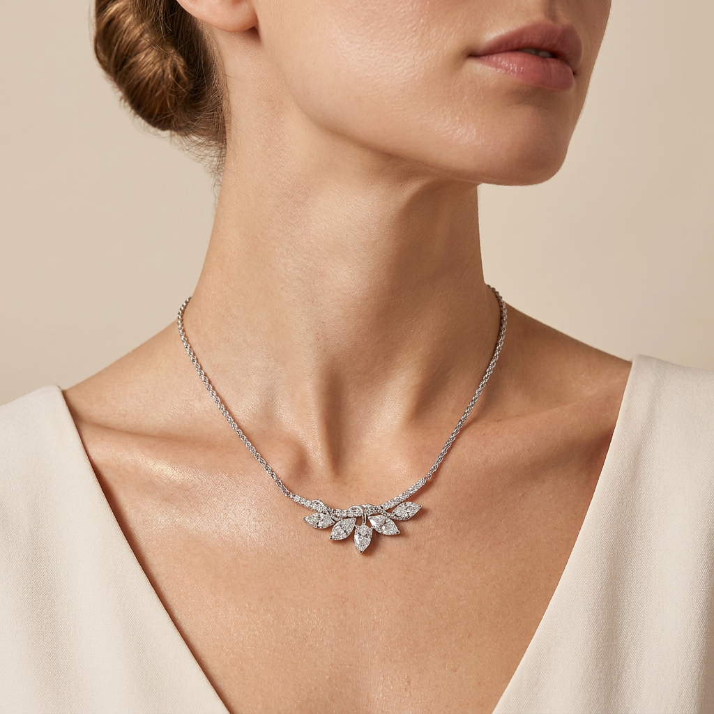 1.5CT Pear Cut Lab Grown Diamond Pendant Necklace
