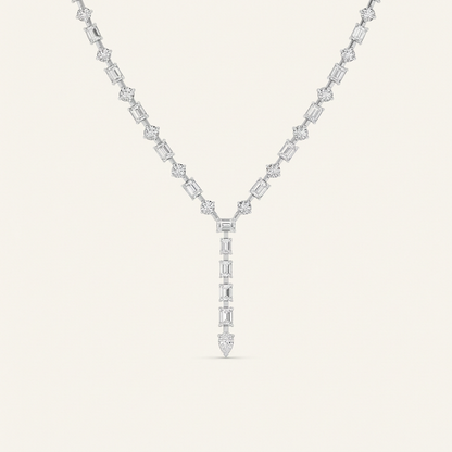 20CT Emerald Cut Lab Grown Diamond Necklace