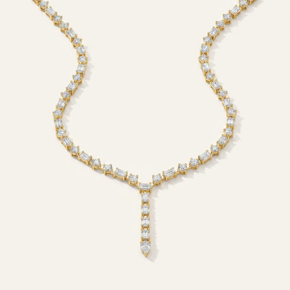 20CT Emerald Cut Lab Grown Diamond Necklace