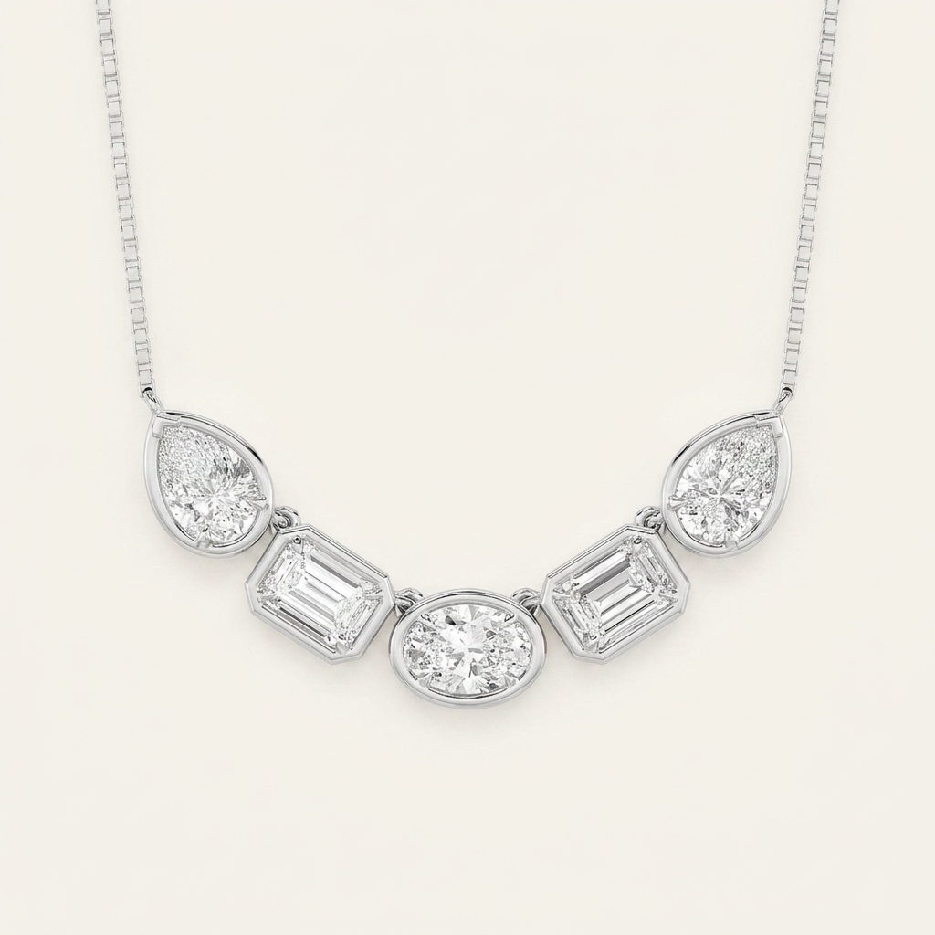 2.5CT Oval Lab Grown Diamond Pendant Necklace