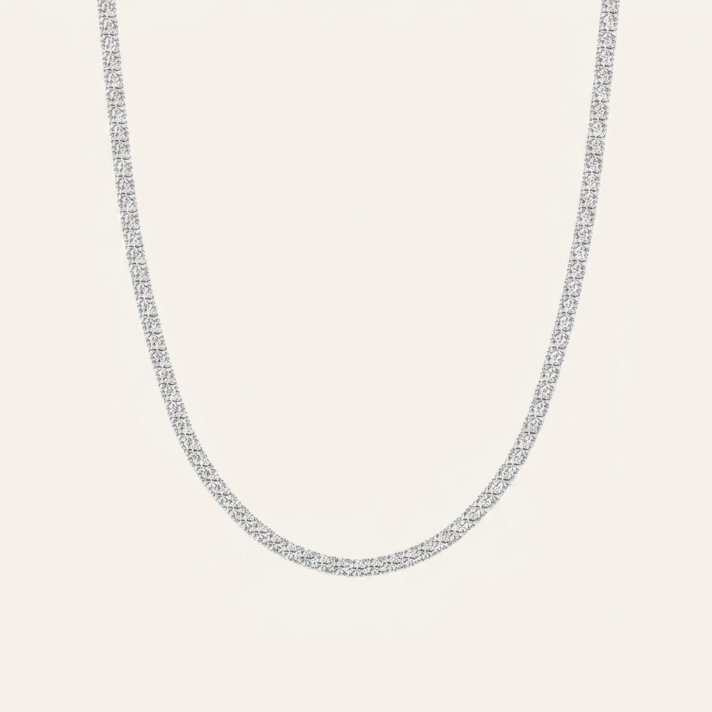 20CT Round Cut Lab Grown Diamond Tennis Necklace